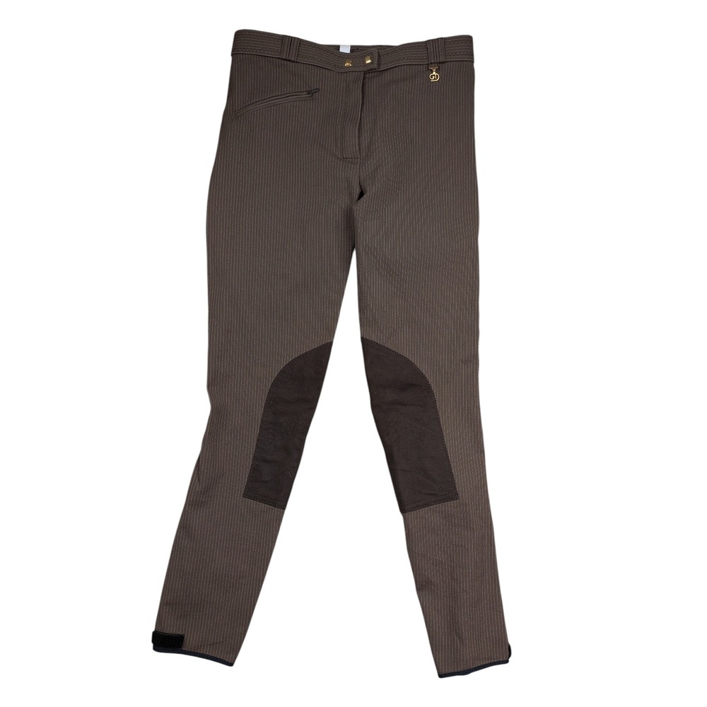 Golden Dress Equestrian‎ Breeches Pants Women's 28L Brown Stripe German Made